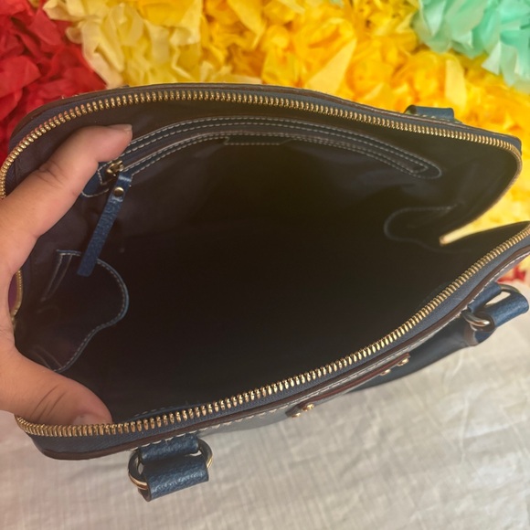 Kate Spade Large Blue Leather Satchel Handbag - Picture 5 of 8